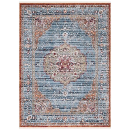 Safavieh 2 ft.-2 in. x 10 ft. Kenitra 600 Polyester Space Dyed Runner Rug, Blue & Red KRA676N-210